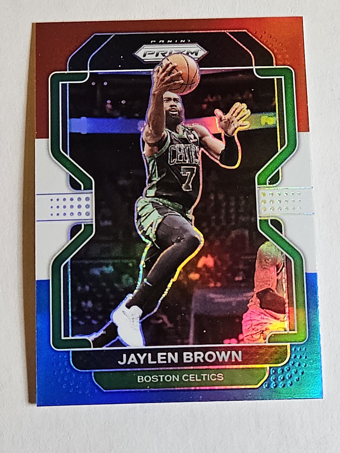 Jaylen Brown - 2021-22 Prizm Prizms Red White Blue Insert Card