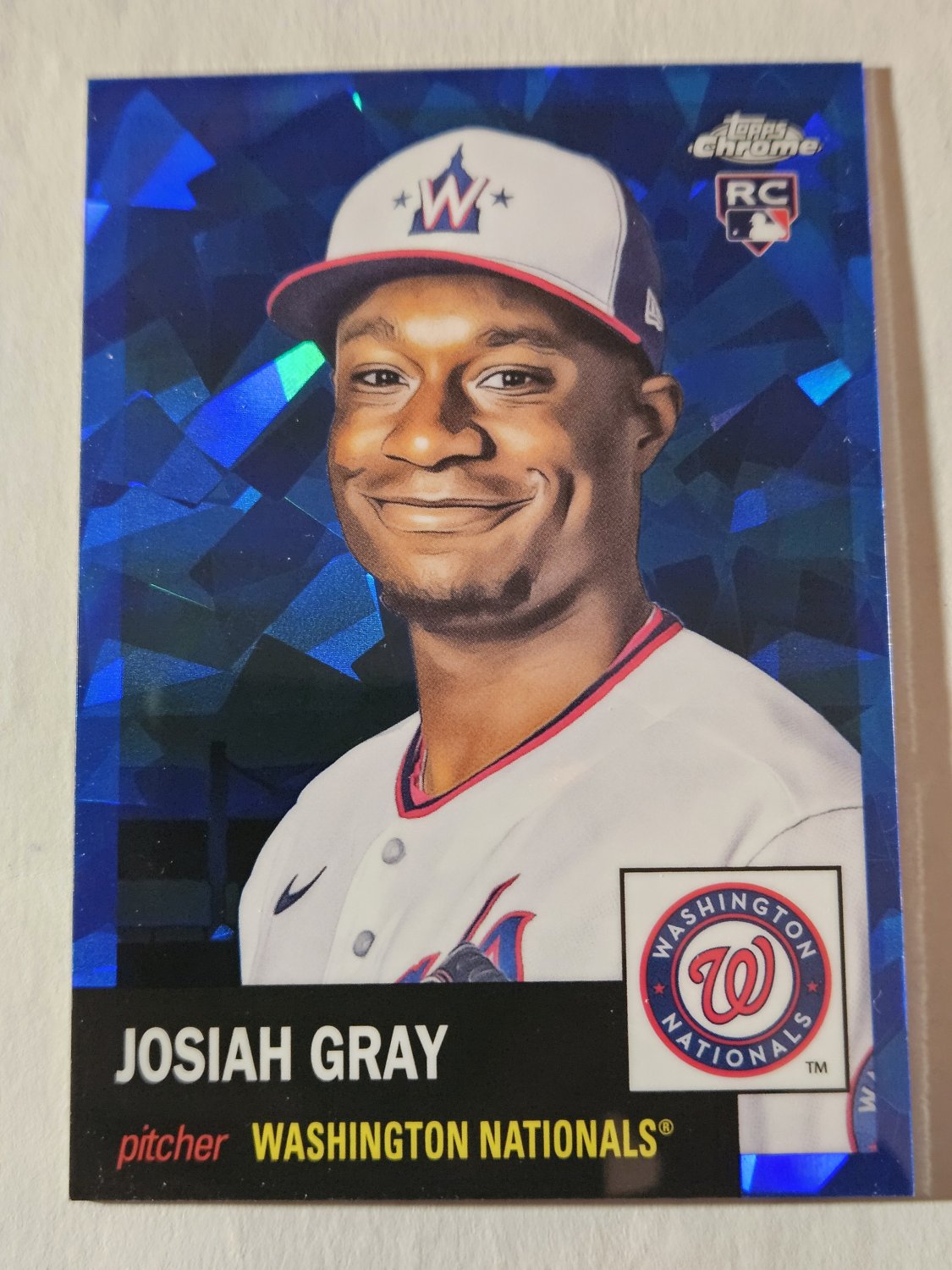 Josiah Gray 2022 Topps Chrome Platinum Anniversary Blue Atomic Refractor SN 40/100 Rookie