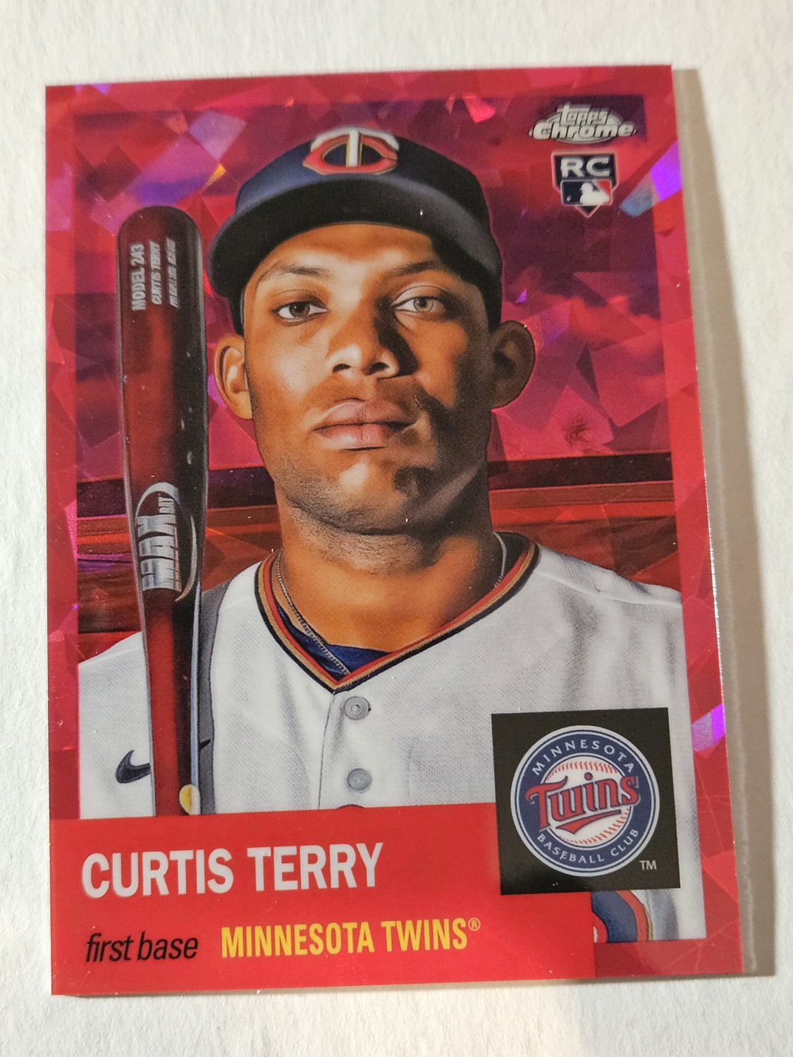 Curtis Terry 2022 Topps Chrome Platinum Anniversary Fuchsia Atomic Refractor SN 96/100 Rookie