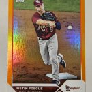 Justin Foscue 2023 Topps Pro Debut Orange Foil SN 10/25 Rookie Card