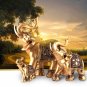 1PC Golden Resin  Elephant Trunk Sculpture Lucky Wealth Figurine Crafts Ornaments Home D&Atilde;&copy;cor