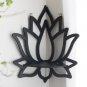 Lotus Crystal Corner  Shelf Display Black Wooden Wall Shelves Essential Oil Witchy Decor