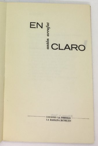 Anton Arrufat. En Claro, La Habana, 1962. ZLO000533