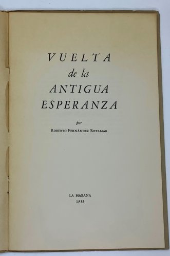 Roberto Fernandez Retamar. Vuelta de la Antigua Es peranza, Havana ZLO000606