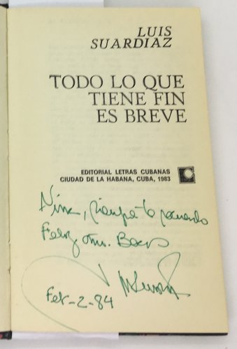Luis Suardiaz. Todo Lo Que Tiene Fin Es Breve, Havana, 1983. ZLO000565