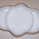White Anchor Hocking Fire King Divided Relish Dish