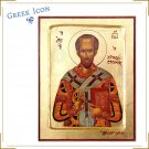 St John Chrysostom Handmade Icon, Best Religious Greek Christian Orthodox Gifts