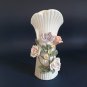 Art Nouveau Barbotine Vase Pair, Porcelain Floral Urns, Hand Made Majolica Set