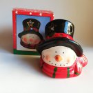 Vintage Snowman Candle Holder/Christmas Tealight Holder/Retro Holiday Home Decor