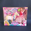 Kids Doll Set w/ Princess Doll, Horse & Hair Accessories Cute Little Girls Gifts