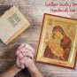 Greek Orthodox Handmade Icon-Mother Mary Kissing Baby Jesus, Best Christian Gift