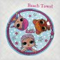 Girls Round Beach Towel, LOL Surprise OMG Dolls Summer Gifts, Cute Kids Blanket