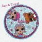 Girls Round Beach Towel, LOL Surprise OMG Dolls Summer Gifts, Cute Kids Blanket