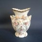 Vintage Porcelain Vase with Hand Painted Embossed Angels, Flowers & Gold Accents