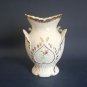 Vintage Porcelain Vase with Hand Painted Embossed Angels, Flowers & Gold Accents