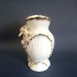 Vintage Porcelain Vase with Hand Painted Embossed Angels, Flowers & Gold Accents