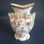 Vintage Porcelain Vase with Hand Painted Embossed Angels, Flowers & Gold Accents