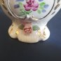 Vintage Porcelain Vase with Hand Painted Embossed Angels, Flowers & Gold Accents
