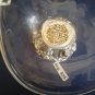 RARE VINTAGE Glass Basket Bowl with Carved Silver Base, 1980s Made In Italy, NEW
