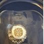 RARE VINTAGE Glass Basket Bowl with Carved Silver Base, 1980s Made In Italy, NEW