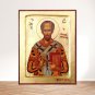 St John Chrysostom Icon, Greek Christian Byzantine Art, Handmade Religious Gift