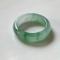 US 8 Type A Highly-translucent Pure Green Jadeite Jade Band Ring MyanmarJade