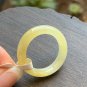 US 6 Translucent Grade A Non-heated Yellow Jadeite Jade Band Ring