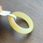 US 6 Translucent Grade A Non-heated Yellow Jadeite Jade Band Ring