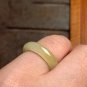 US 6 Translucent Grade A Non-heated Yellow Jadeite Jade Band Ring