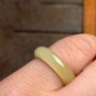 US 6 Translucent Grade A Non-heated Yellow Jadeite Jade Band Ring