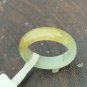 US 8.5 Highly-translucent Type A Yellow Jadeite Jade Band Ring Myanmar Old Pit Jade