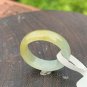 US 8.5 Highly-translucent Type A Yellow Jadeite Jade Band Ring Myanmar Old Pit Jade