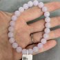 8.5mm Natural Old it Myanmar Icy Pale Lavender Jadeite Jade Beaded Bracelet