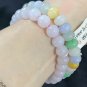 8.5mm Natural Old it Myanmar Icy Pale Lavender Jadeite Jade Beaded Bracelet