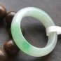 US 8.5 Type A Translucent Green Jadeite Jade Band Ring Apple Green Jade Band Ring