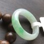 US 8.5 Type A Translucent Green Jadeite Jade Band Ring Apple Green Jade Band Ring