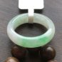 US 8.5 Type A Translucent Green Jadeite Jade Band Ring Apple Green Jade Band Ring