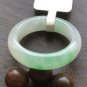 US 8.5 Type A Translucent Green Jadeite Jade Band Ring Apple Green Jade Band Ring