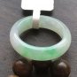 US 8.5 Type A Translucent Green Jadeite Jade Band Ring Apple Green Jade Band Ring