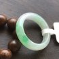 US 8.5 Type A Translucent Green Jadeite Jade Band Ring Apple Green Jade Band Ring