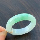 US 10.5 Type A Translucent Green Jadeite Jade Band Ring Grade A Myanmar Jade Ring