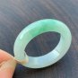 US 10.5 Type A Translucent Green Jadeite Jade Band Ring Grade A Myanmar Jade Ring