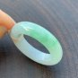 US 10.5 Type A Translucent Green Jadeite Jade Band Ring Grade A Myanmar Jade Ring