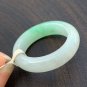 US 10.5 Type A Translucent Green Jadeite Jade Band Ring Grade A Myanmar Jade Ring