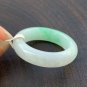 US 10.5 Type A Translucent Green Jadeite Jade Band Ring Grade A Myanmar Jade Ring