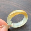US 7 Highly-translucent Type A Yellow Jadeite Jade Ring Grade A Myanmar Jade Ring