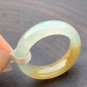 US 7 Highly-translucent Type A Yellow Jadeite Jade Ring Grade A Myanmar Jade Ring