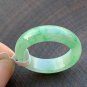 US 8.5 Type A Translucent Green Jadeite Jade Band Ring  Grade A Myanmar Jade Ring