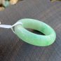 US 8.5 Type A Translucent Green Jadeite Jade Band Ring  Grade A Myanmar Jade Ring
