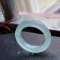 US 7 Highly-translucent Type A Green Jadeite Jade Ring Grade A Myanmar Jade Band Ring